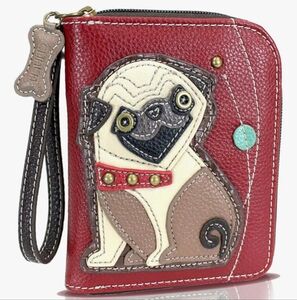Chala Pug Zip-Around Wallet